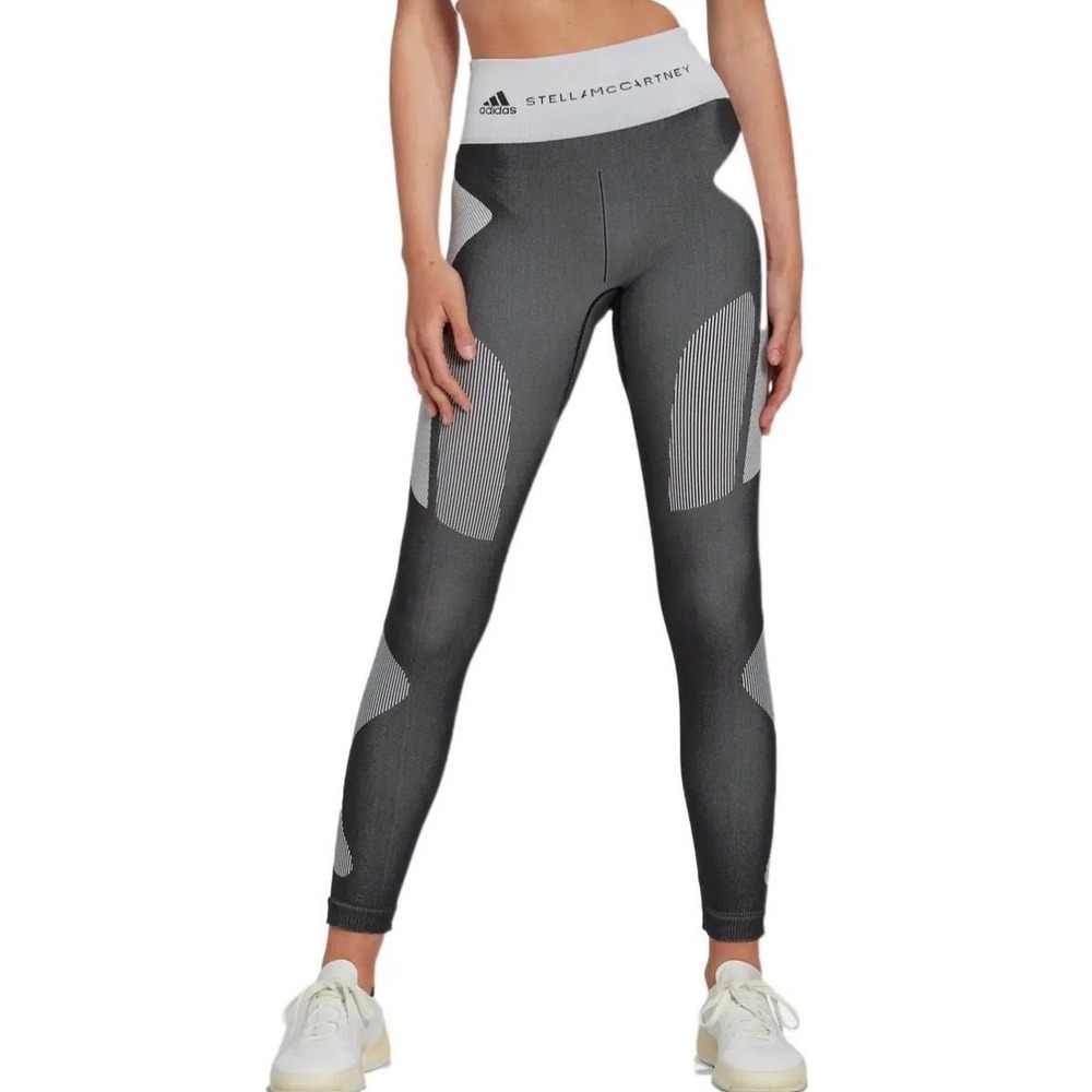 Adidas by Stella McCartney TruePace High Rise Leggings Grey Black Tights Womens